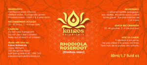 Tincture: Rhodiola/Roseroot (Rhodiola rosea Crassulaceae) - 50ml