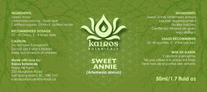 Tincture: Sweet Annie/Qing hao (Artemisia annua Asteraceae) - 50ml